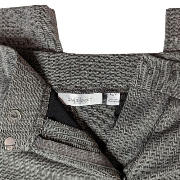 Women's David Dart Gray Herringbone Cropped Straight Legs Pants, Size 12 - Picture 6 of 6